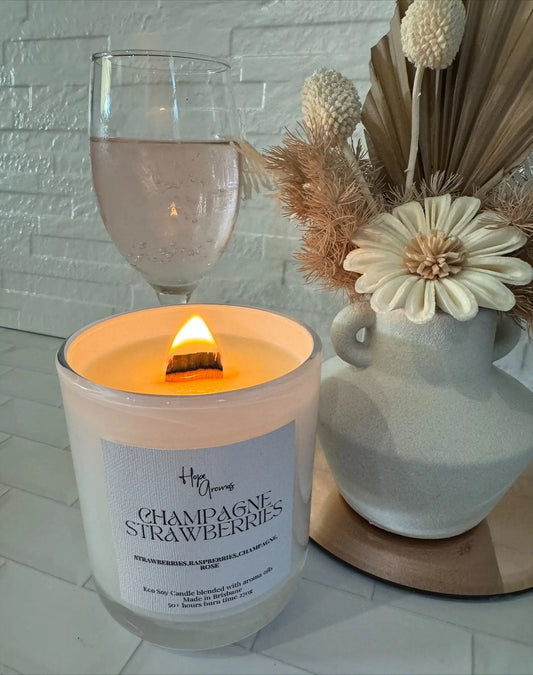 Champagne strawberries Candle - copper Hopearomas