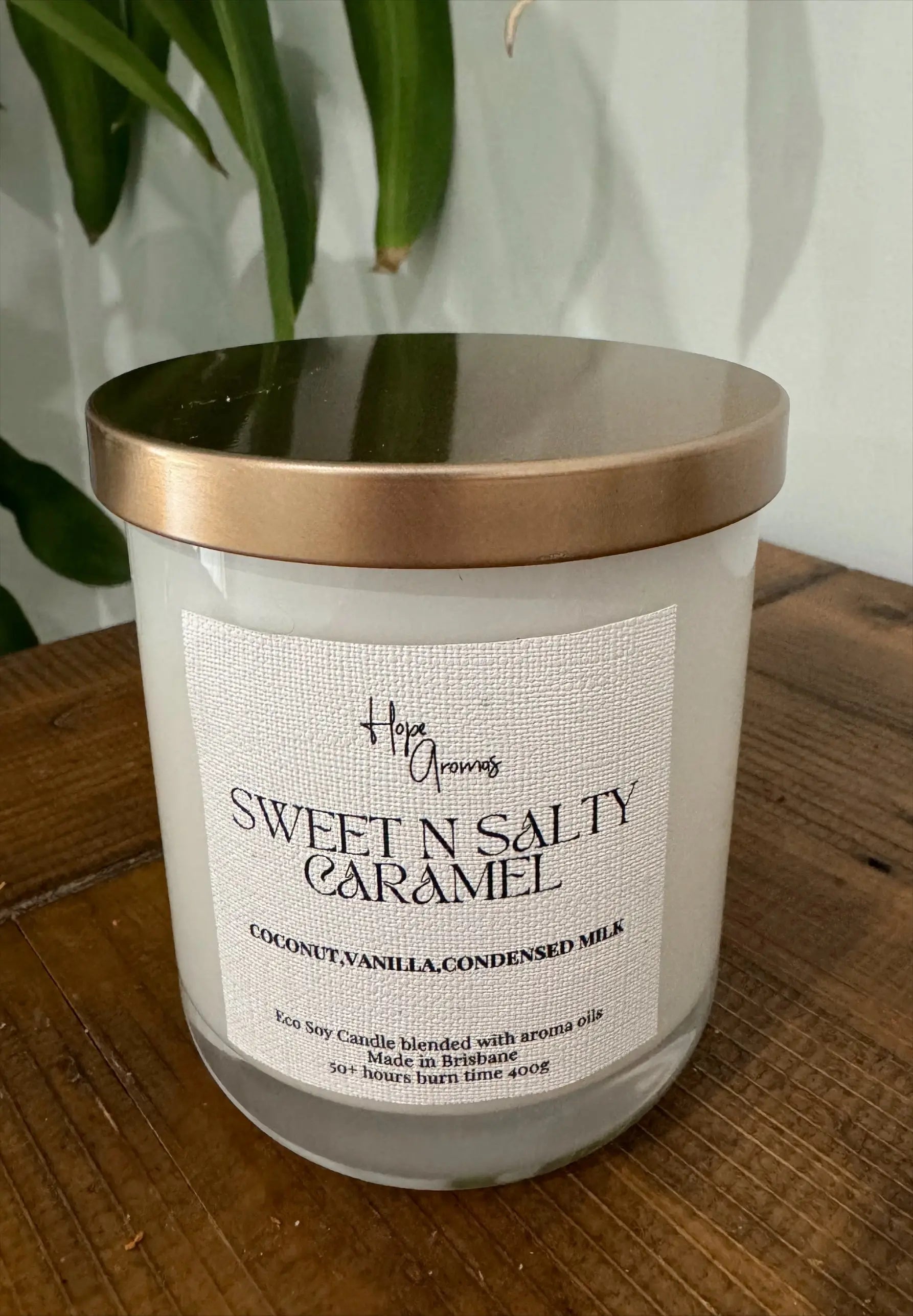 Sweet n Salty Caramel Candle Bronze Hopearomas